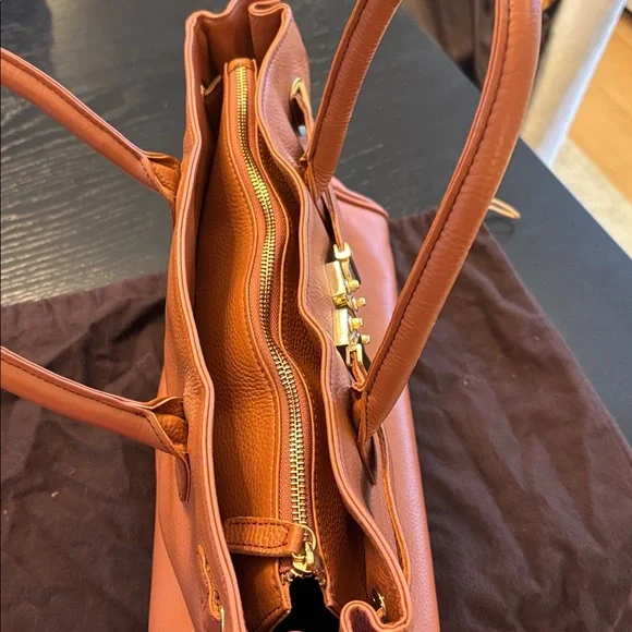 Onna Ehrlich Leather Handbag with Gold Hardware - Picture 4 of 4